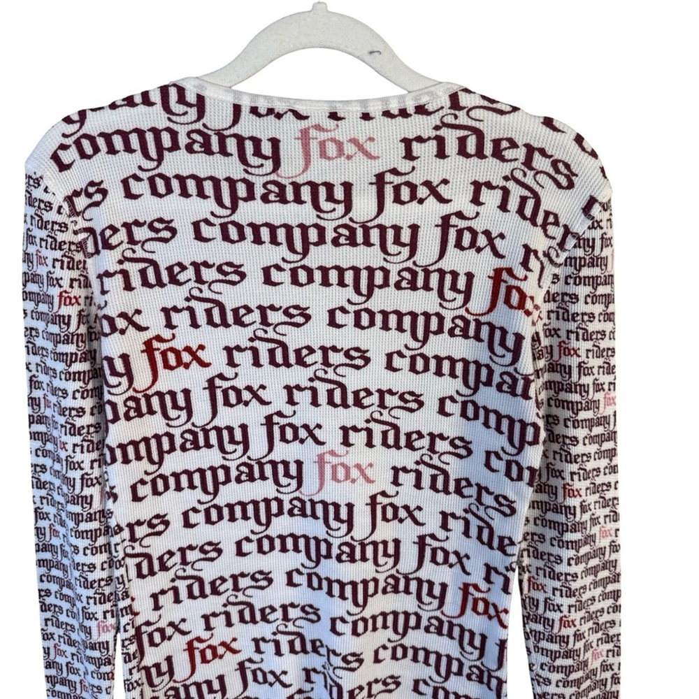 Fox Riders Y2K White and Red Logo Long Sleeve Tee Size S Vintage Moto Grunge - Picture 14 of 15
